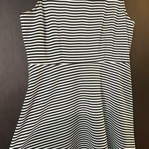 Striped Light Mint and Black Women's Dress